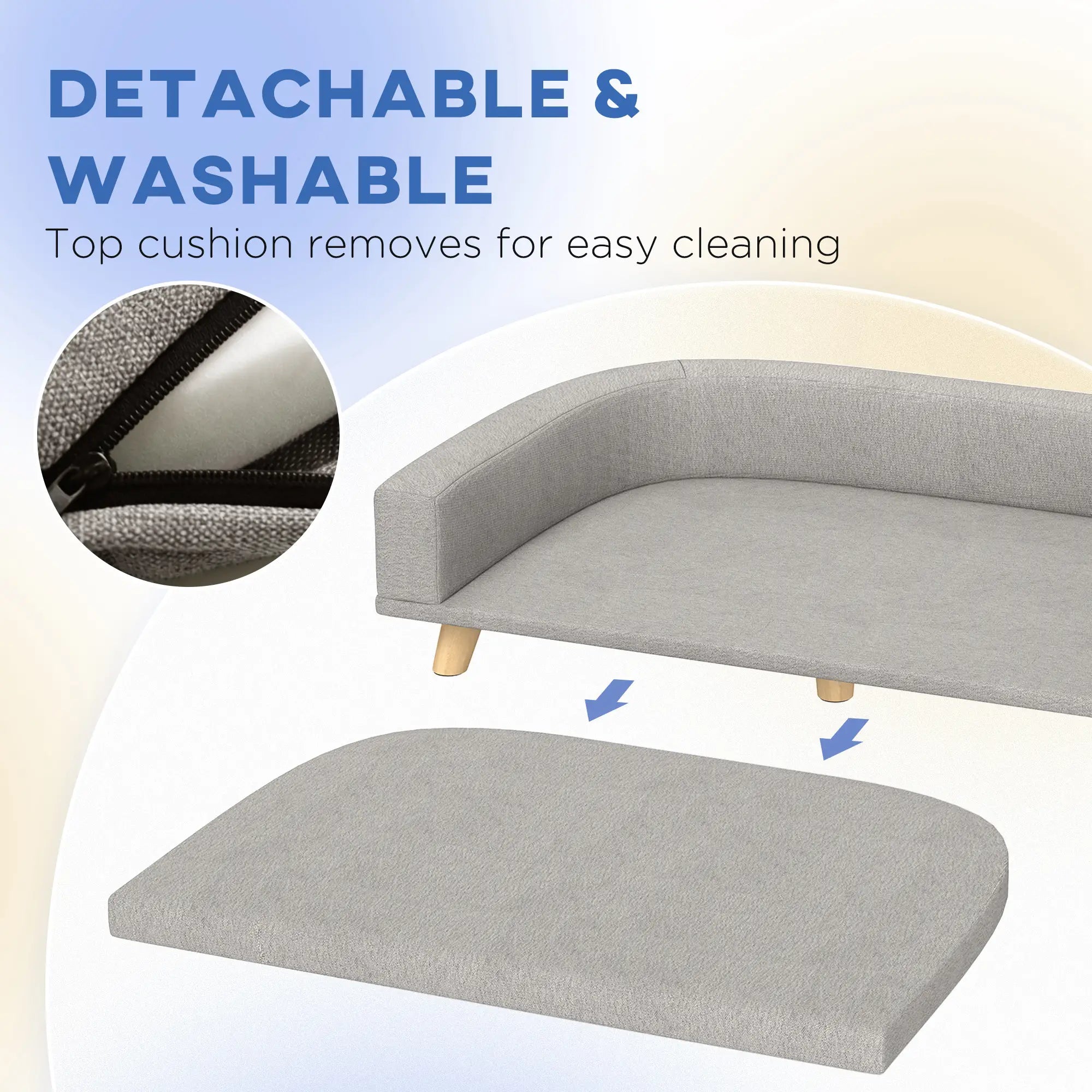 Large Dog Sofa with Washable Cover, Anti-Slip Pads, Grey Dog Sofas at Gallery Canada