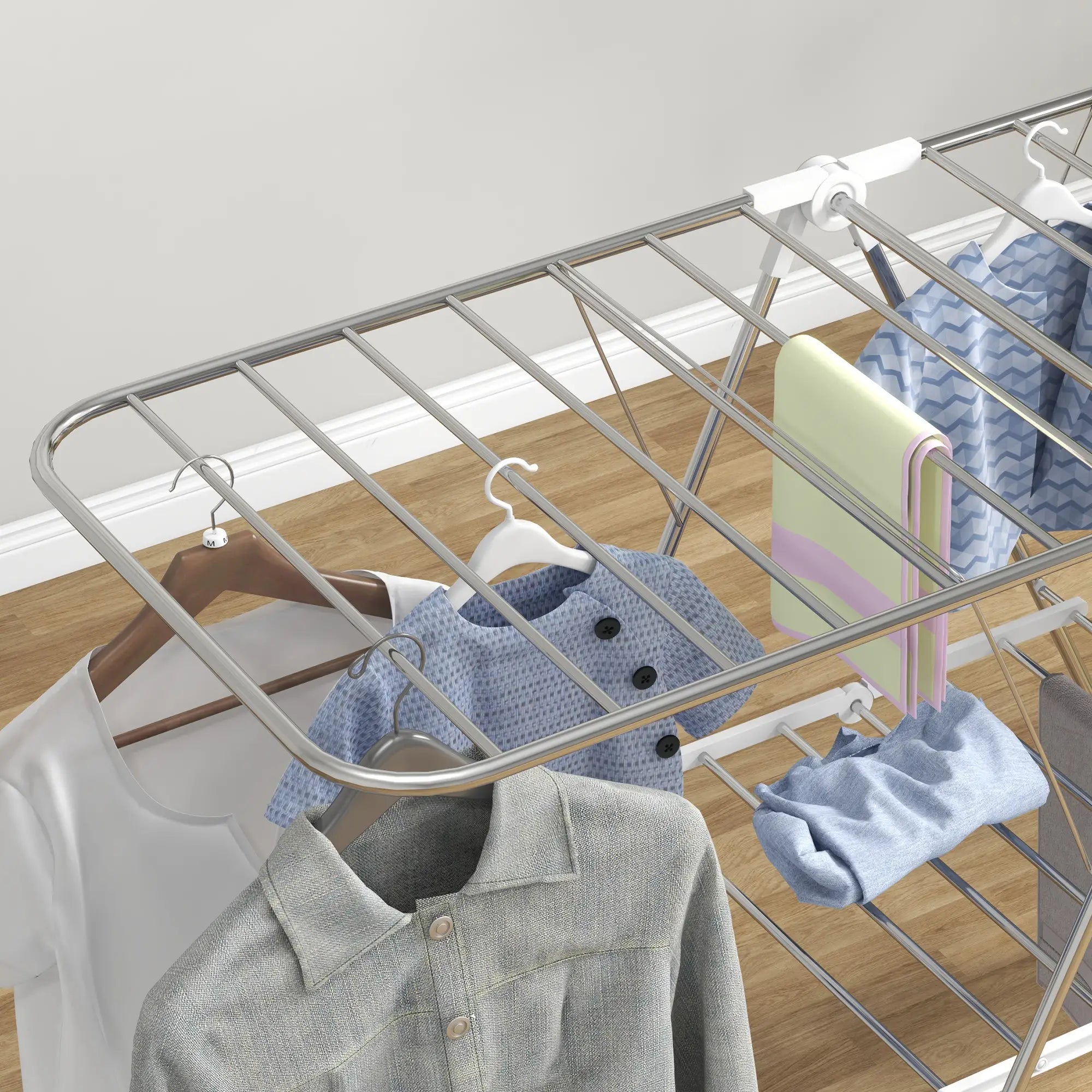 Stainless Steel 2-Tier Foldable Clothes Drying Rack, Silver Bath Accessories at Gallery Canada