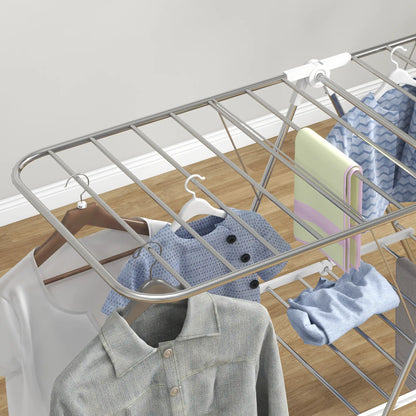 Stainless Steel 2-Tier Foldable Clothes Drying Rack, Silver Bath Accessories at Gallery Canada