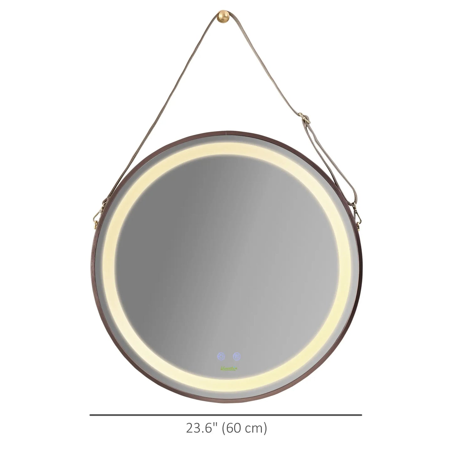 24'' Round LED Bathroom Mirror, Dimmable Anti Fog, 3 Color Temps, Rose Gold Wall Mirrors at Gallery Canada