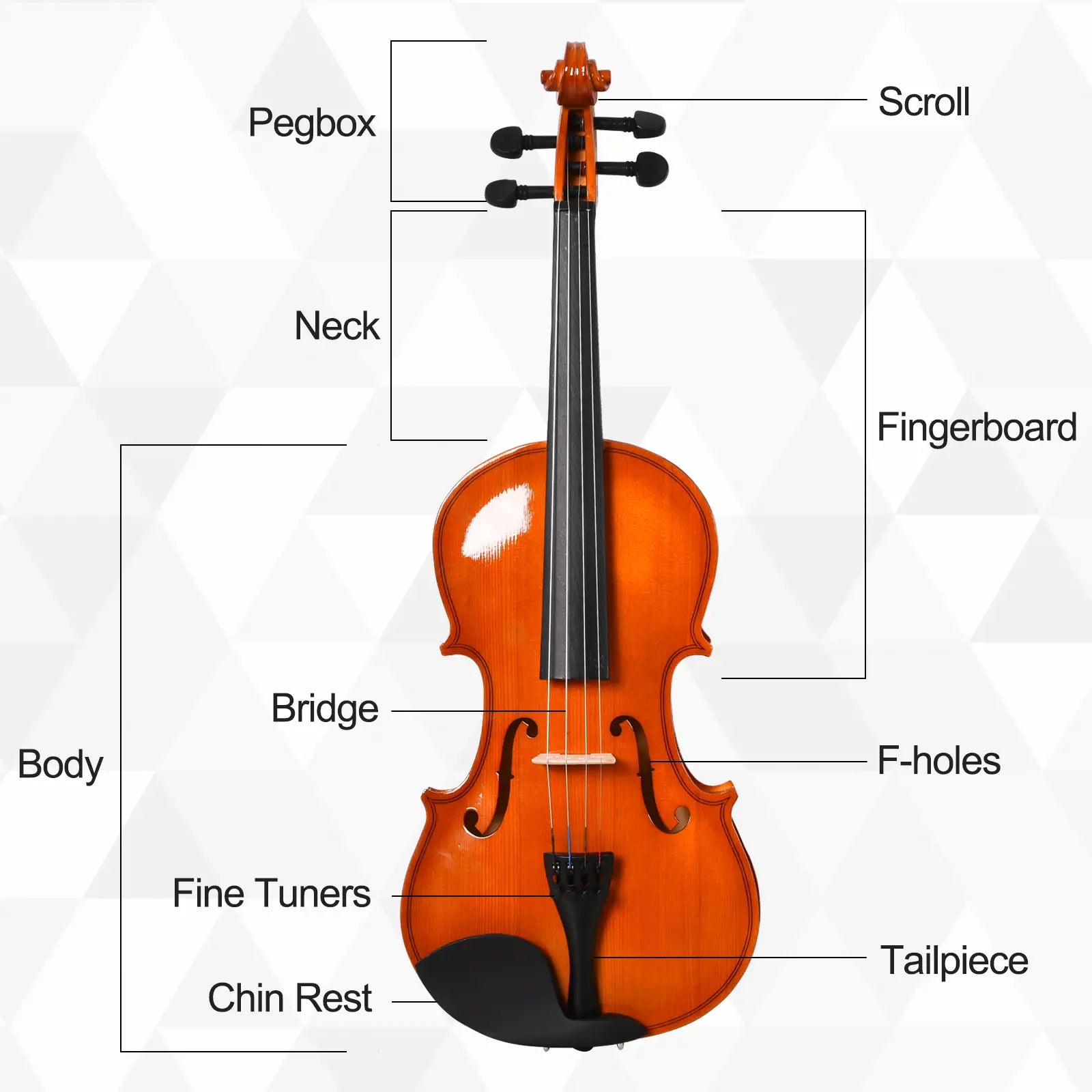 4/4 Violin, Maple Wood, Full Accessories Set, Storage Box, Orange Electronic Musical Pianos at Gallery Canada