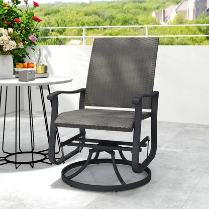 Rattan Patio Glider, Wicker Outdoor Chair, Steel Frame, Grey Outdoor Gliders at Gallery Canada
