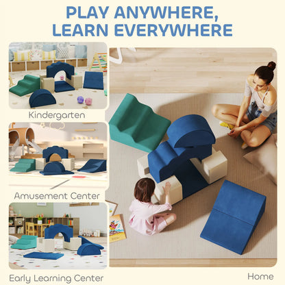 7-Piece Baby Soft Play Set, Indoor Gym for Crawling, Navy Blue Kids Gym & Playmats at Gallery Canada