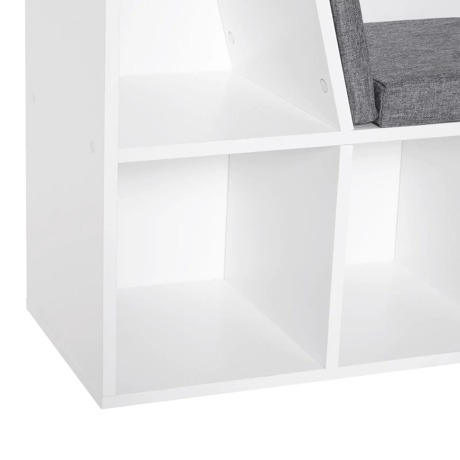 6-Cubby Bookcase with Seat Cushion, Cube Storage Shelf, Grey Small Bookshelves at Gallery Canada