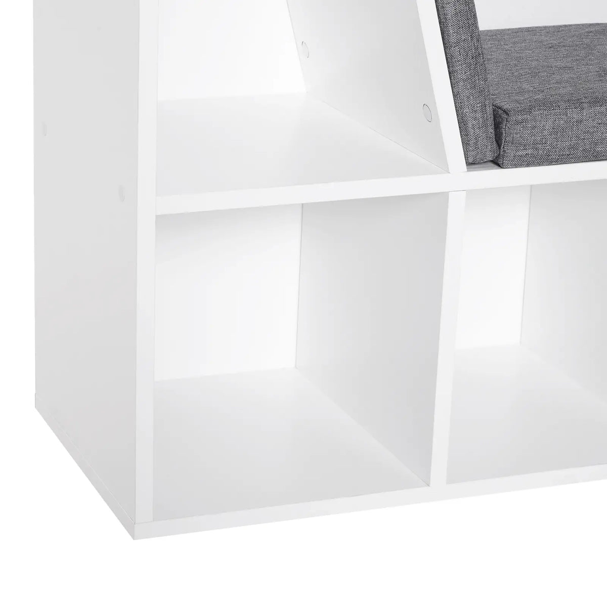 6-Cubby Bookcase with Seat Cushion, Cube Storage Shelf, Grey Small Bookshelves at Gallery Canada