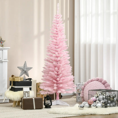 5FT Artificial Christmas Tree, Realistic Branches, Stable Stand, Pink Pencil Christmas Trees at Gallery Canada
