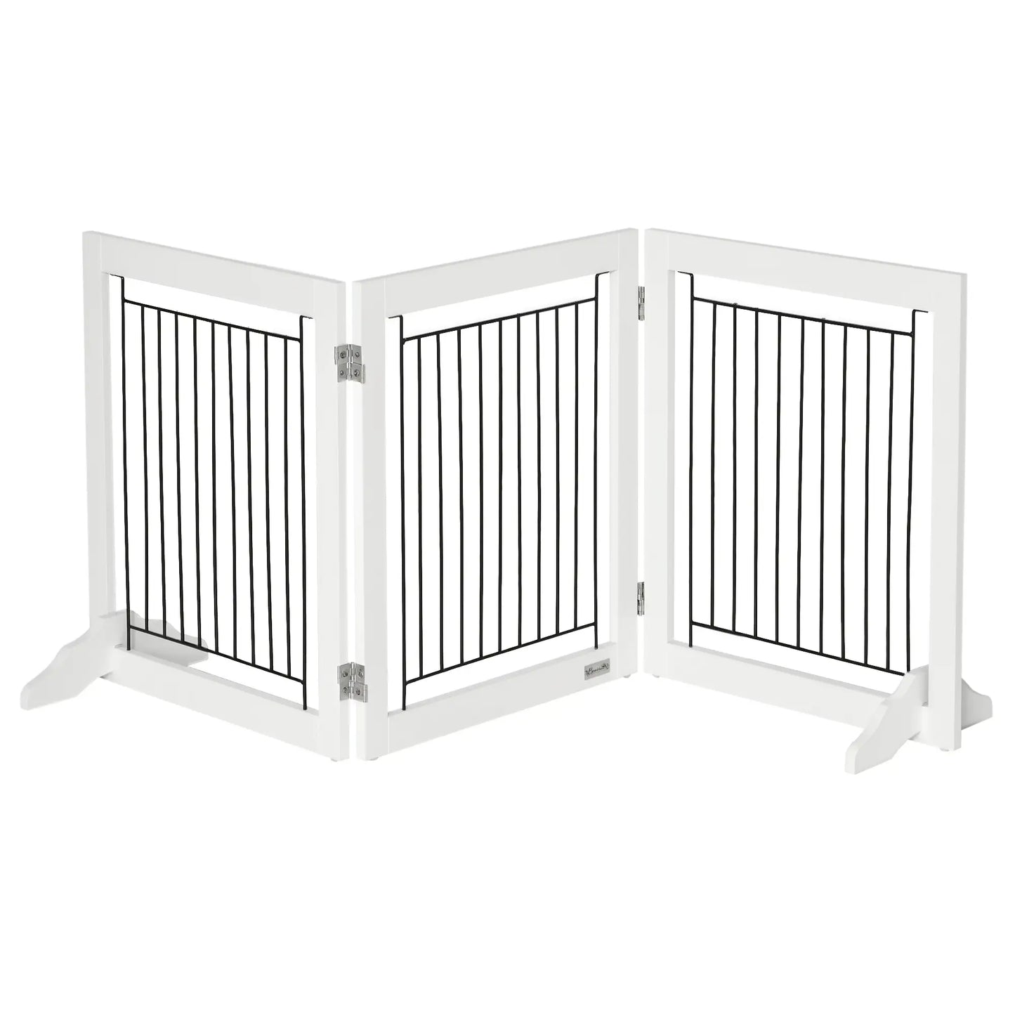 Freestanding Pet Gate, 24" High, 3 Panels, White Houses, Kennels & Pens White at Gallery Canada