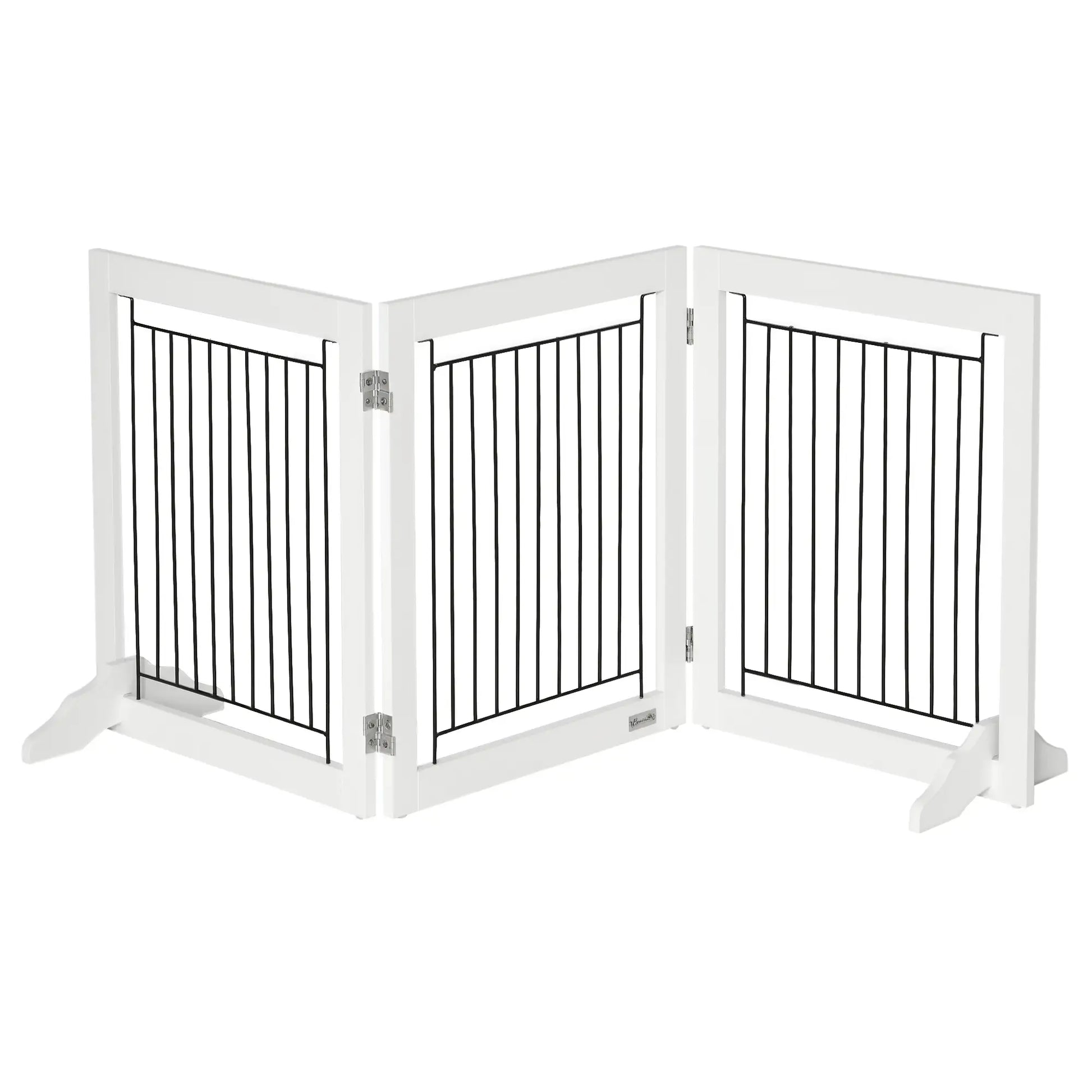 Freestanding Pet Gate, 24" High, 3 Panels, White Houses, Kennels & Pens White at Gallery Canada