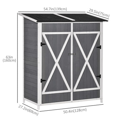 54.75''x29.5''x63'' Garden Storage Shed, Asphalt Roof, Wooden, Double Door Sheds at Gallery Canada