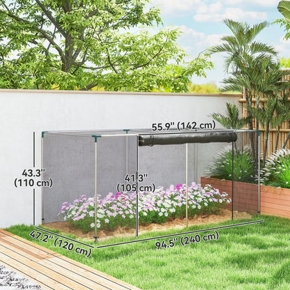 Galvanized Steel Crop Cage, Plant Protection Tent, 8' x 4', Black