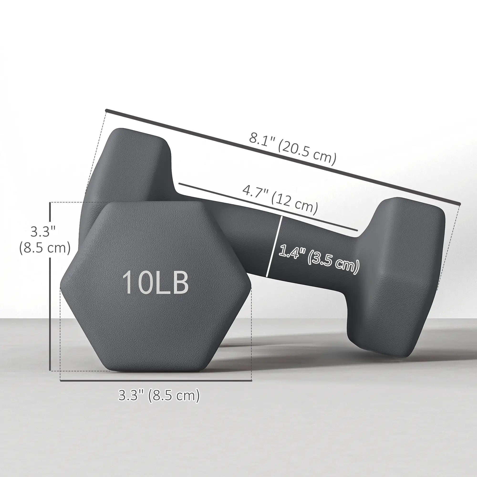 Hexagonal Dumbbells, 10LBS Set of 2, Non-Slip Grip Dumbbells & Barbells at Gallery Canada