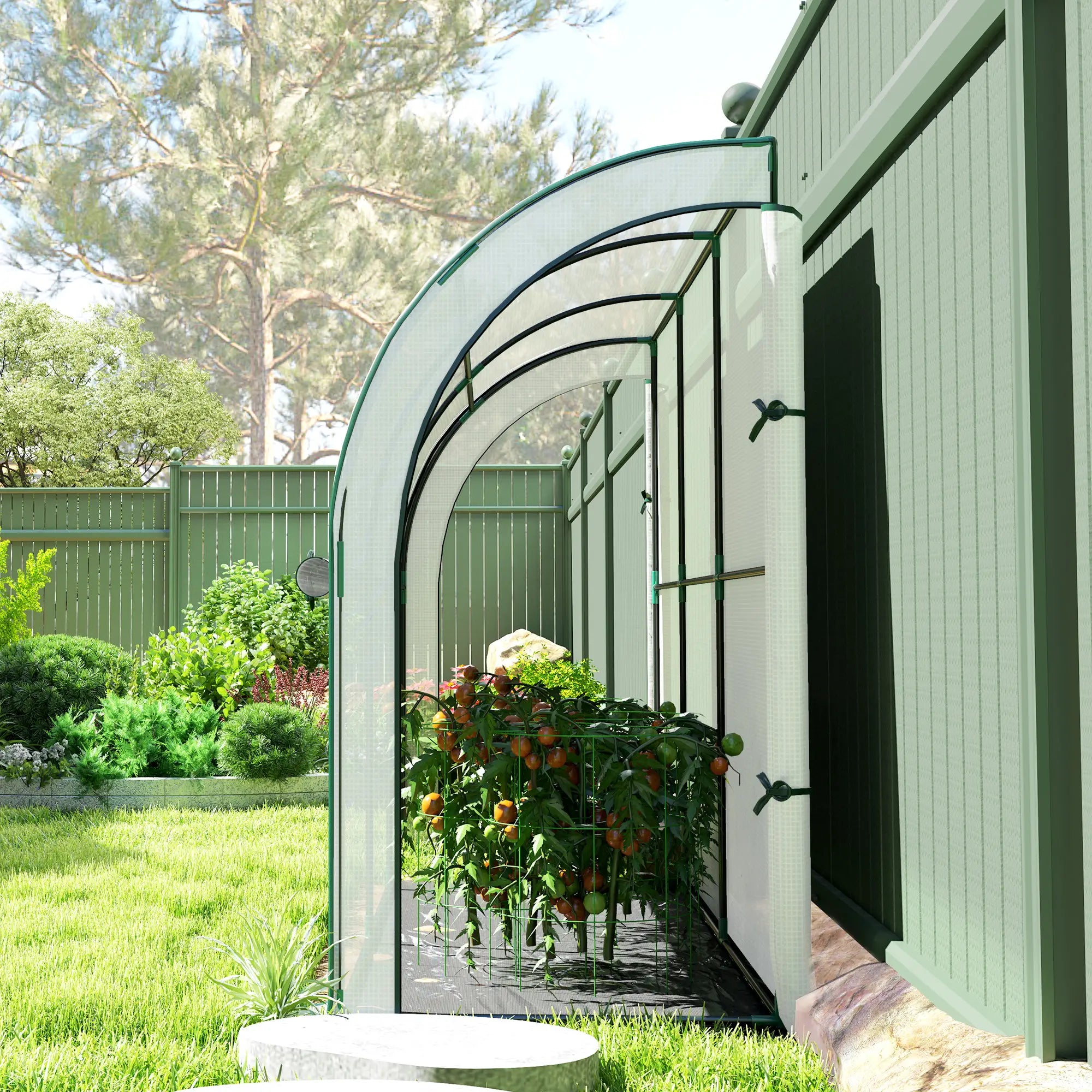 Walk-In Lean-To Greenhouse, 10' x 3' x 5', White Walk In Greenhouses at Gallery Canada