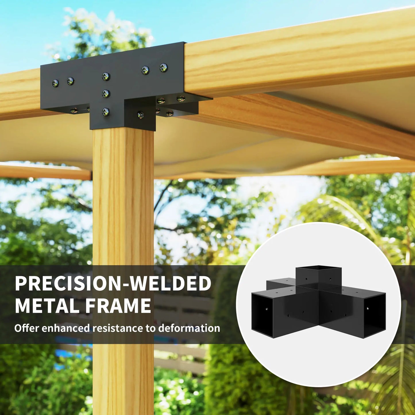 12PCS Pergola Brackets Kit, 3-Way And 4-Way Corner Brackets For 4"x4" Lumber Pergolas at Gallery Canada