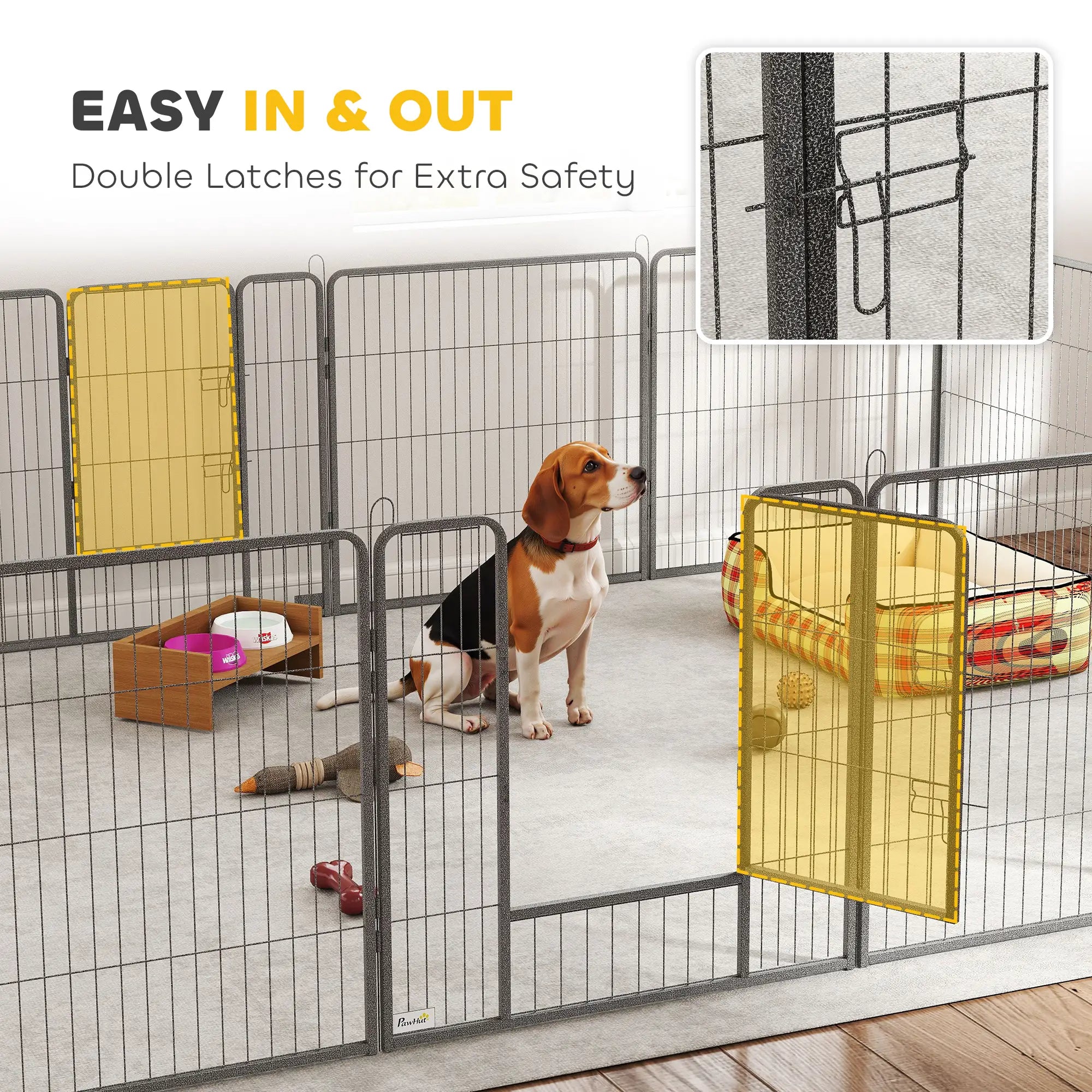 Heavy Duty Pet Playpen, 16 Panels Steel Dog Fence, 31.5