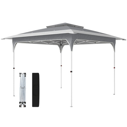 11.5 x 11.5 ft Pop Up Canopy Tent, 1-Button Setup, UPF 50+, Carry Bag, Dark Grey Pop Up Canopies Dark Grey, White at Gallery Canada