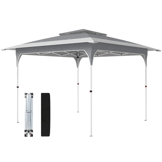 11.5 x 11.5 ft Pop Up Canopy Tent, 1-Button Setup, UPF 50+, Carry Bag, Dark Grey Pop Up Canopies Dark Grey, White at Gallery Canada