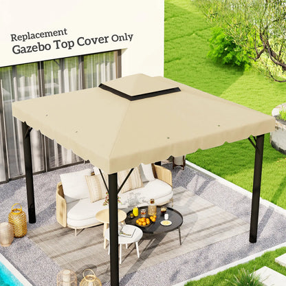 10' x 10' Gazebo Replacement Canopy, Double Vented Roof, Beige Gazebo Canopy Replacement at Gallery Canada