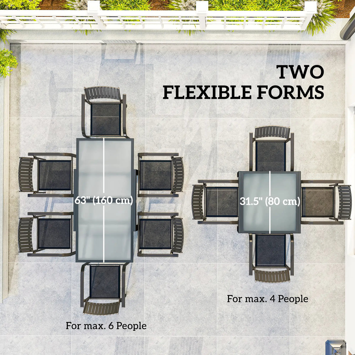 Extendable Patio Dining Table, Clear Patio Dinning Tables at Gallery Canada