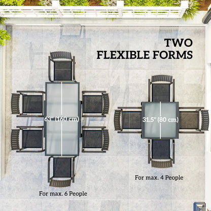 Extendable Patio Dining Table, Clear Patio Dinning Tables at Gallery Canada