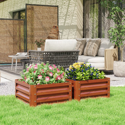 2' x 2' x 1' Raised Garden Bed, Dark Brown Galvanized Planter Boxes at Gallery Canada