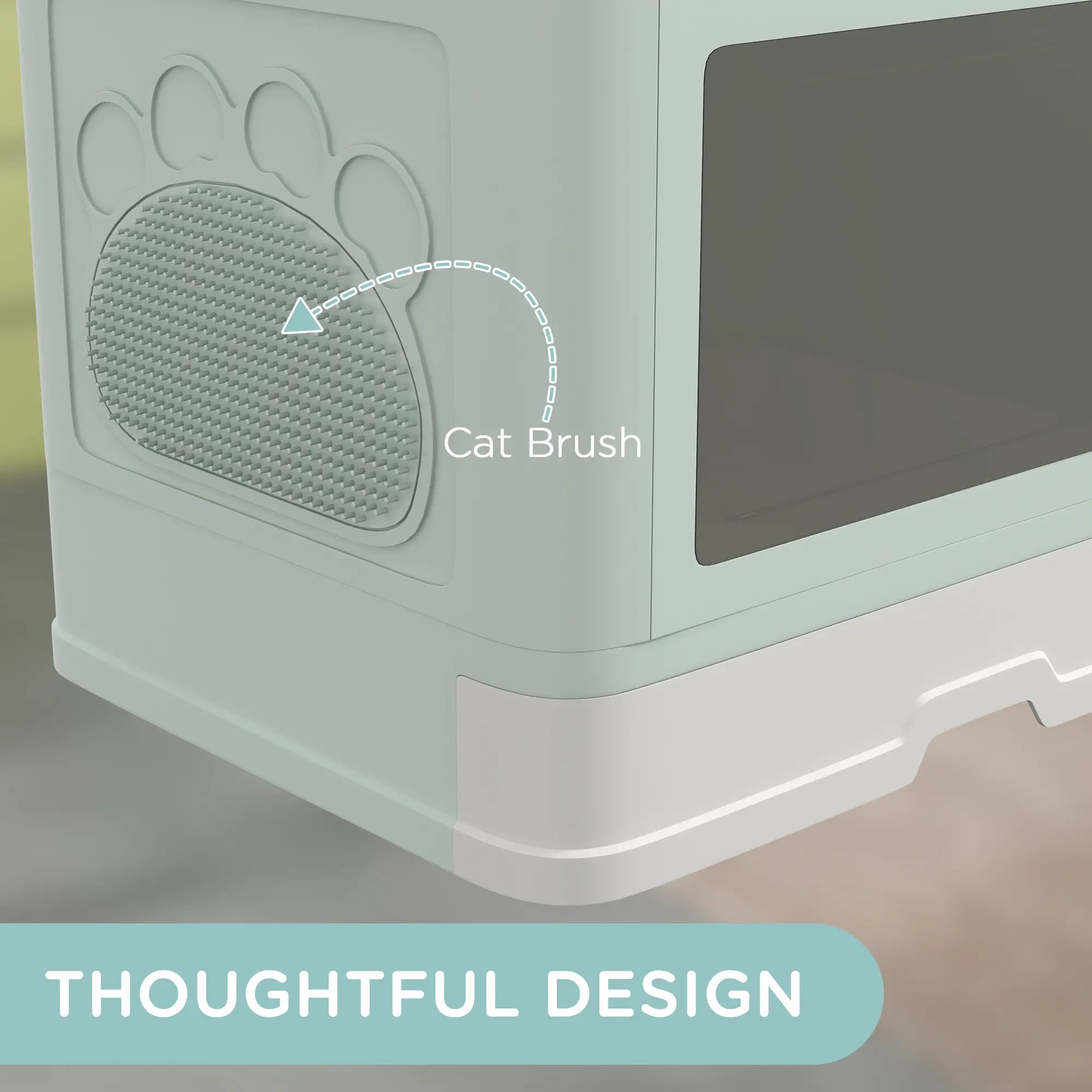 Cat Litter Box, Front Enter Top Exit, Pull Out Tray, Scoop, Green Cat Litter Box Enclosures at Gallery Canada