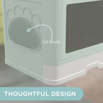 Cat Litter Box, Front Enter Top Exit, Pull Out Tray, Scoop, Green Cat Litter Box Enclosures at Gallery Canada