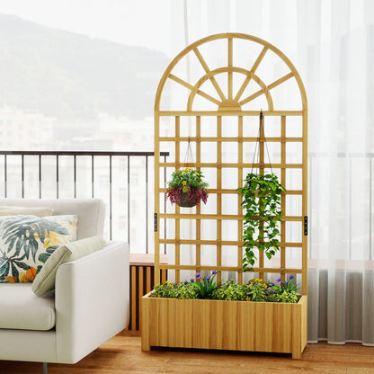 Wooden Raised Garden Bed with Trellis, Elevated Planter Box Wooden Planter Boxes at Gallery Canada