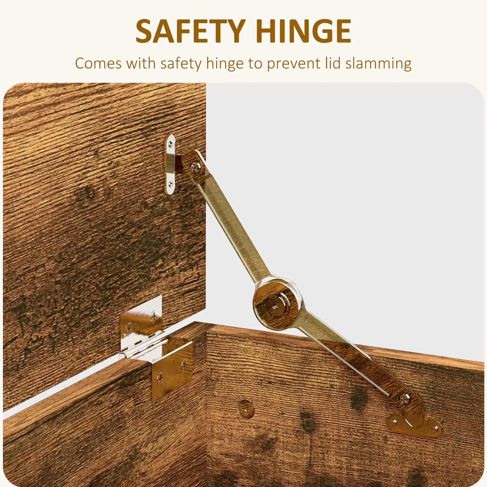 39.5" Storage Chest, Flip-Top Lid, Entryway Bench, Rustic Brown, Brown Storage Ottomans & Benches at Gallery Canada