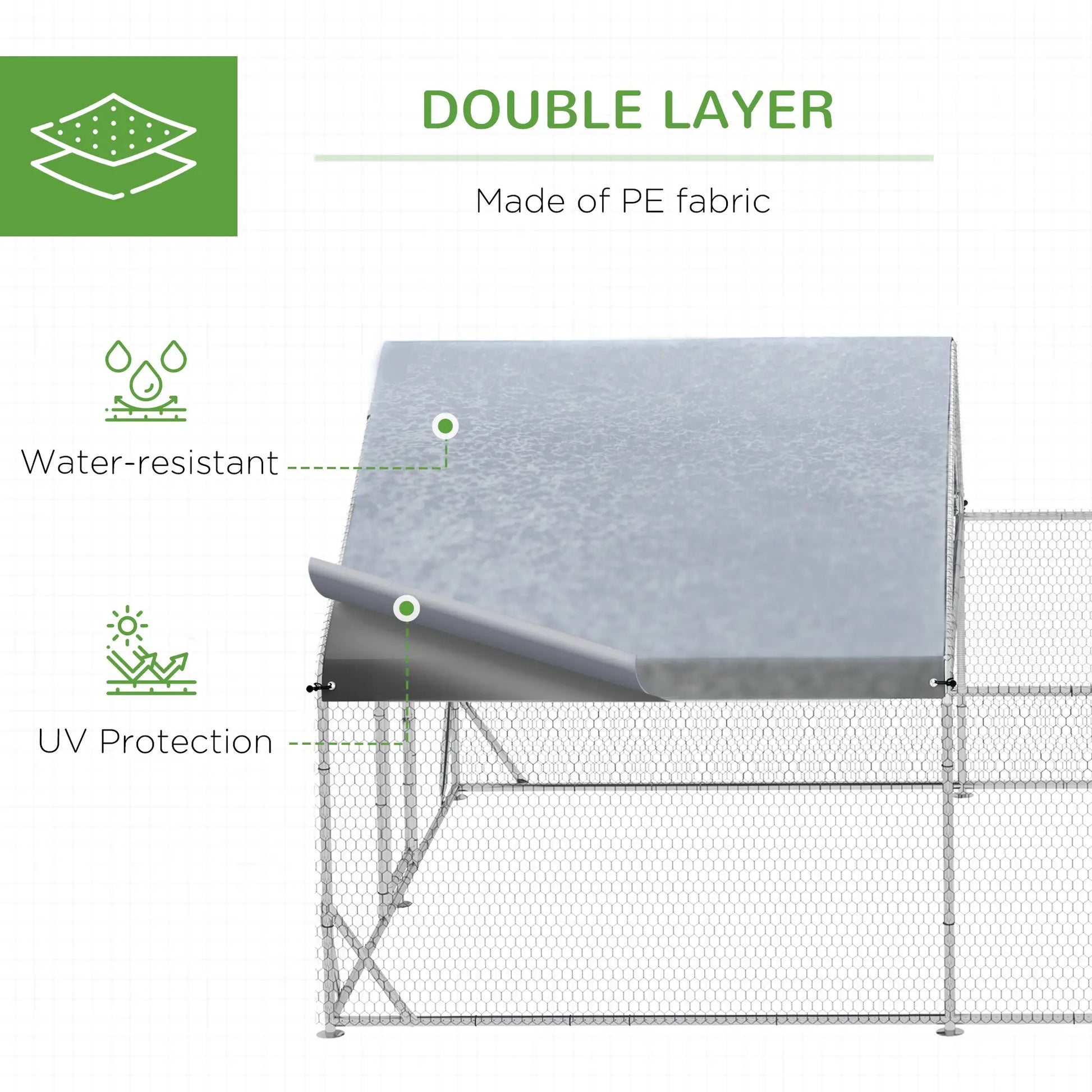 Large Metal Chicken Coop, Walk-in Poultry Cage, 13.1' x 9.8' x 6.4' Chicken Coops at Gallery Canada