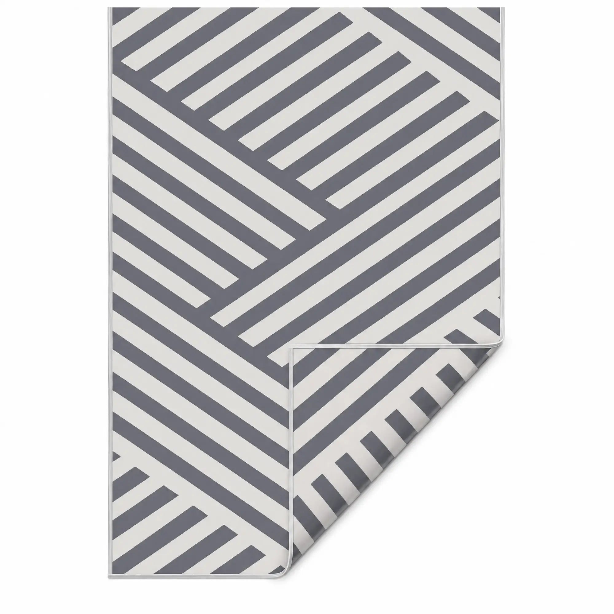 Reversible Outdoor RV Rug, Patio Floor Mat, 6' x 9', Grey and Cream Garden Decor Grey and Cream at Gallery Canada