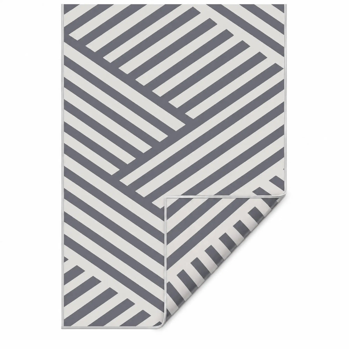Reversible Outdoor RV Rug, Patio Floor Mat, 6' x 9', Grey and Cream Garden Decor Grey and Cream at Gallery Canada