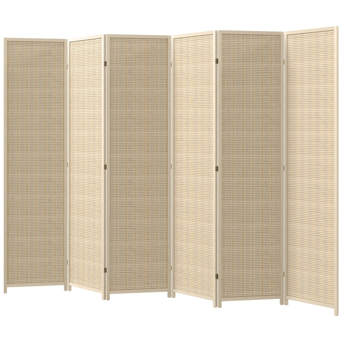 Woven Bamboo Room Divider, 6 Panel Folding Privacy Screen, Natural Wood Room Dividers Natural at Gallery Canada
