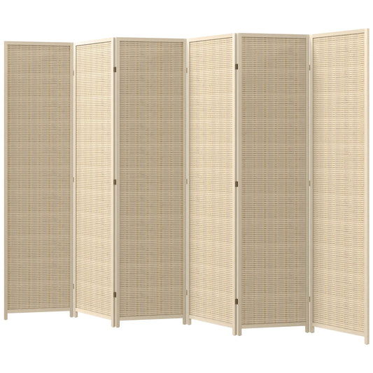 Woven Bamboo Room Divider, 6 Panel Folding Privacy Screen, Natural Wood Room Dividers Natural at Gallery Canada