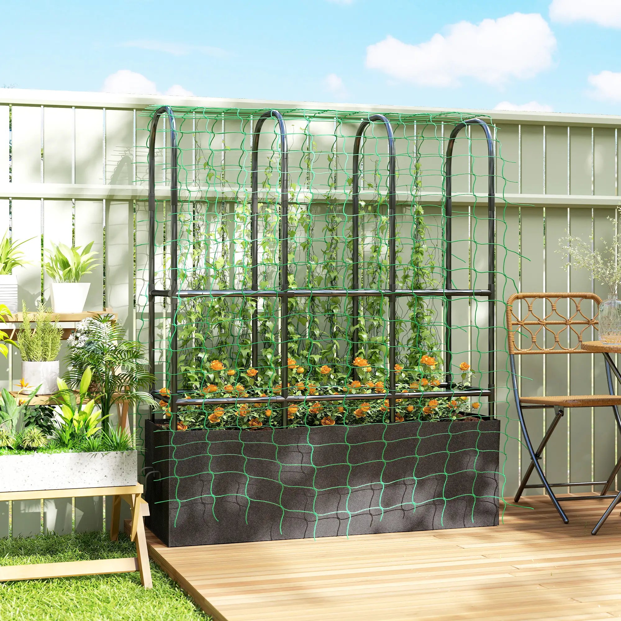 Raised Garden Bed With Trellis, Tomato Cage, 52.8 Gal Grow Bag Raised Garden Beds at Gallery Canada