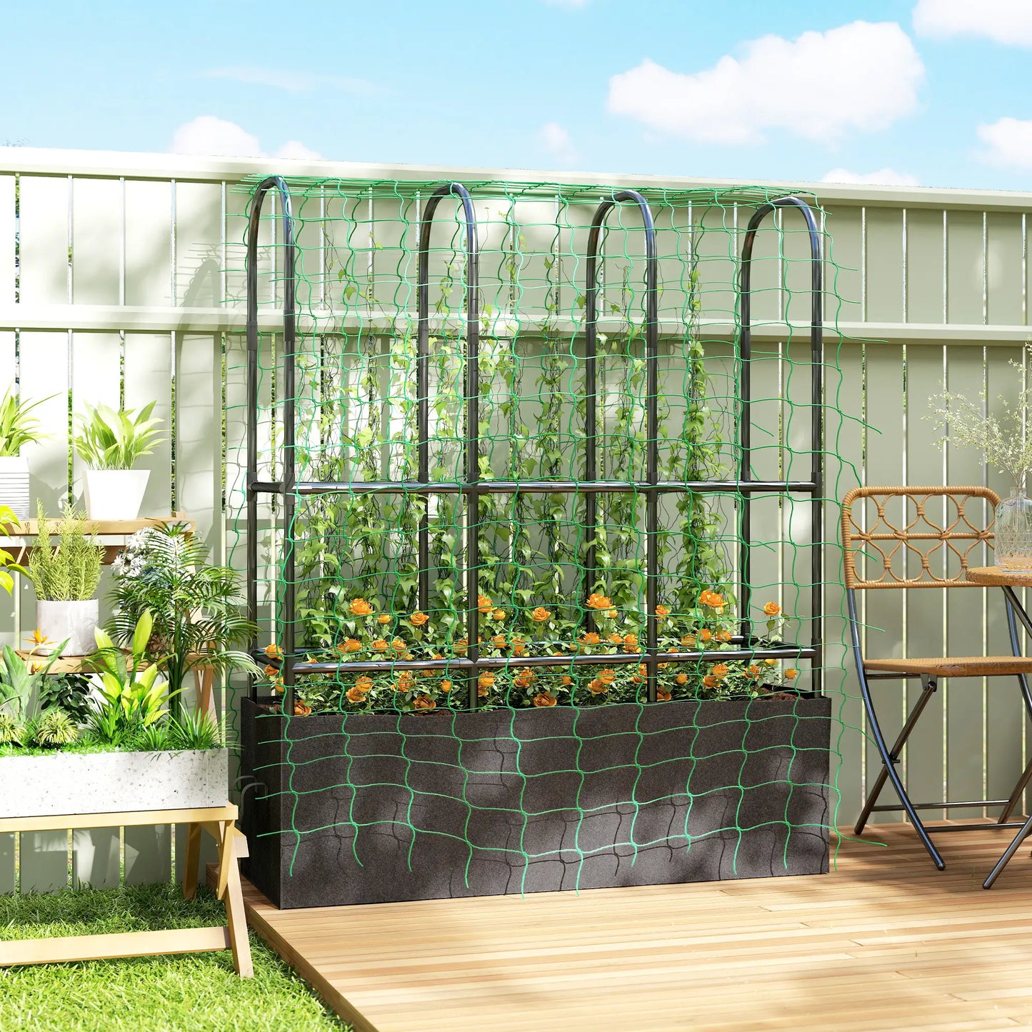 Raised Garden Bed With Trellis, Tomato Cage, 52.8 Gal Grow Bag Raised Garden Beds at Gallery Canada