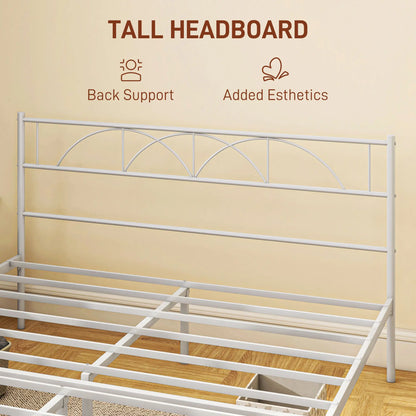 Metal Queen Platform Bed Frame with Headboard, Steel Slat Support, Underbed Storage, No Box Spring Needed, Easy Assembly Bed Frames at Gallery Canada