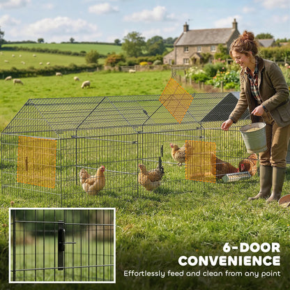 Large Metal Chicken Coop, Water-Resistant Anti-UV Cover, 6 Doors Chicken Coops at Gallery Canada