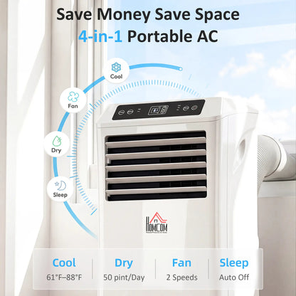 10,000BTU Portable Air Conditioner, Dehumidifier, 2 Speed Fans, 24H Timer, White Air Conditioner at Gallery Canada