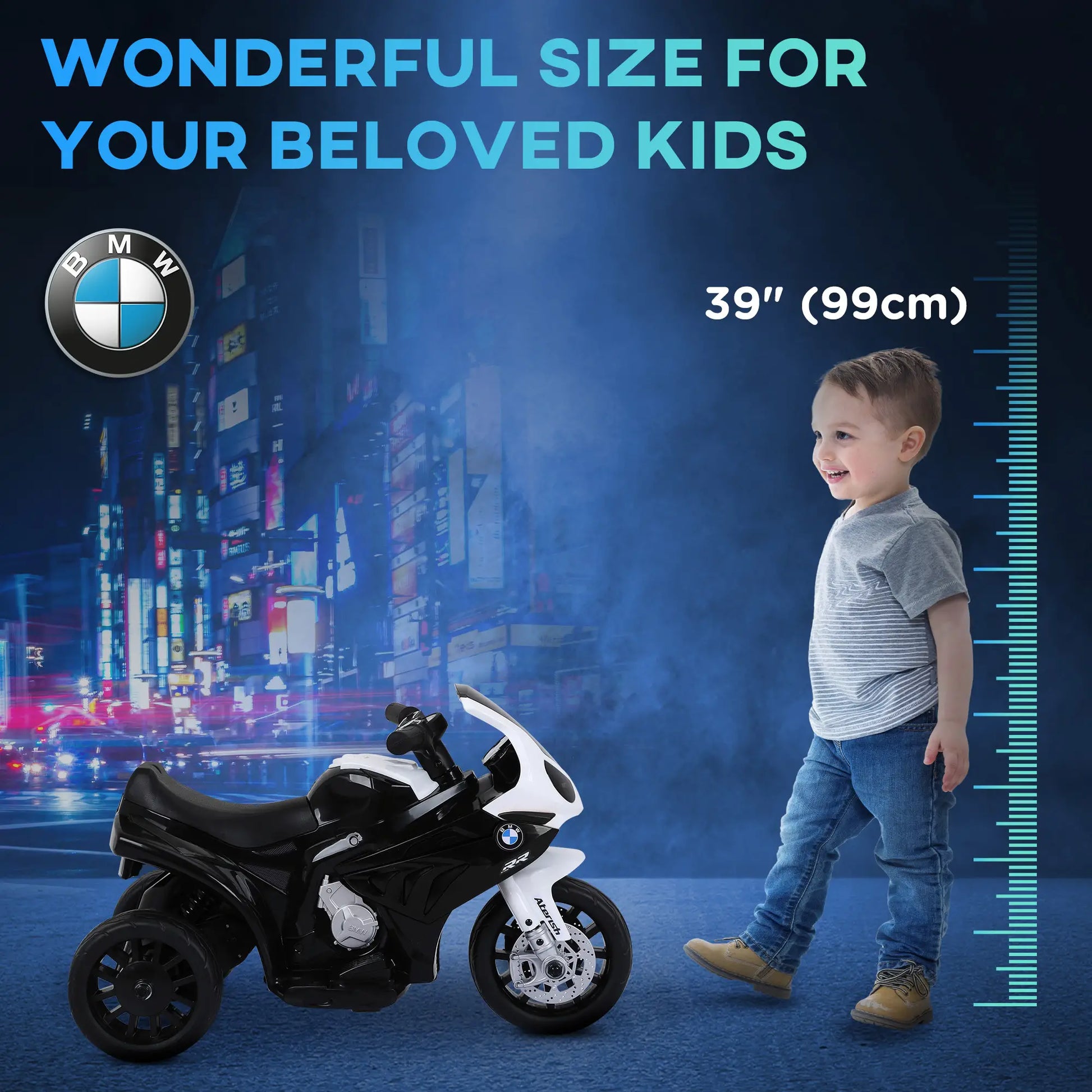 6V Kids Motorcycle, 3 Wheels, Headlight, Music, Black Electric Motorcycles at Gallery Canada