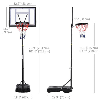 5-7FT Basketball Hoop, Height Adjustable with Wheels for Youth Outdoor Basketball at Gallery Canada