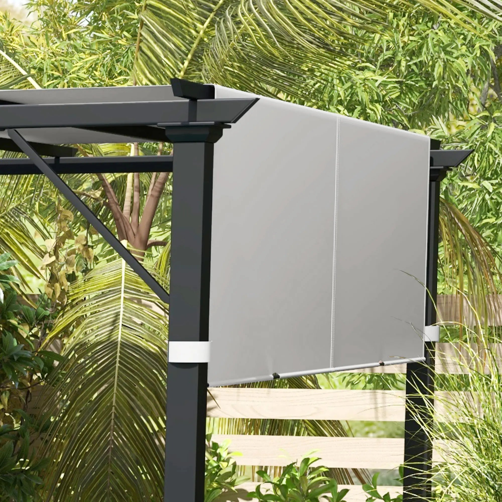 2 Pcs UV Protection Pergola Canopy, 10' x 10', Light Grey Gazebo Canopy Replacement at Gallery Canada