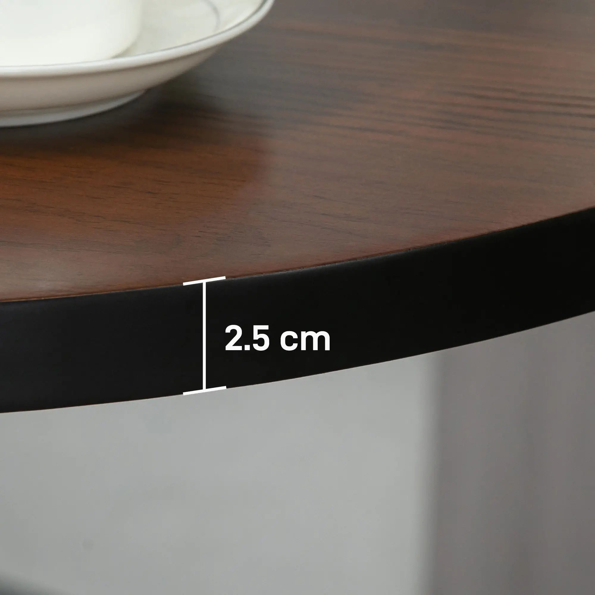 Round Bar Table 42 Inch, Industrial Bistro Table, Metal Base, Elm Wood Top Bar Tables & Dining Tables at Gallery Canada