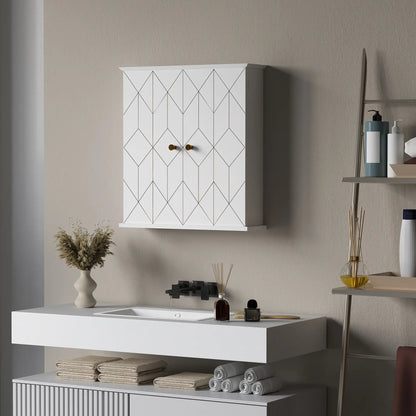 Bathroom Wall Cabinet, Medicine Storage, 2 Doors, Adjustable Shelf, White Bathroom Cabinets at Gallery Canada