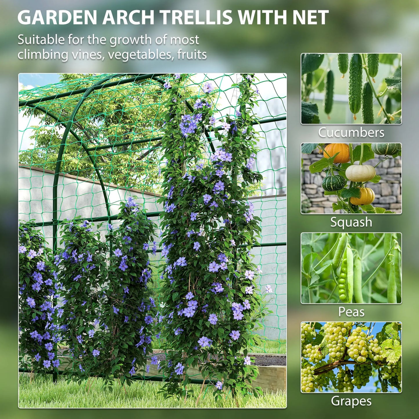 Garden Arch Trellis For Climbing Plants, 7.1FT Tall, Outdoor Plant Stands at Gallery Canada