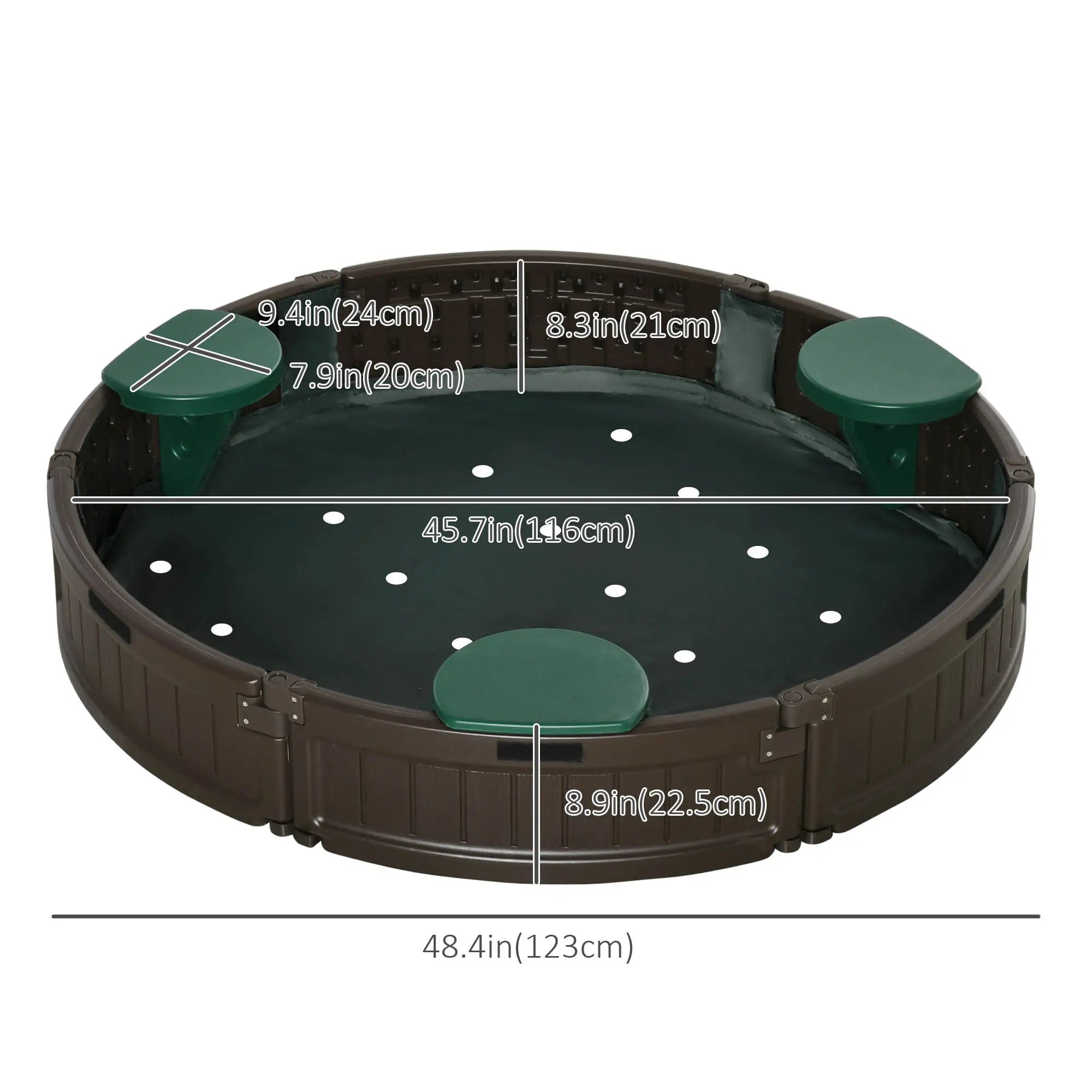 Kids Outdoor Sandbox with Cover, Waterproof Canopy, Fabric Liner, Brown Sandboxes & Accessories at Gallery Canada