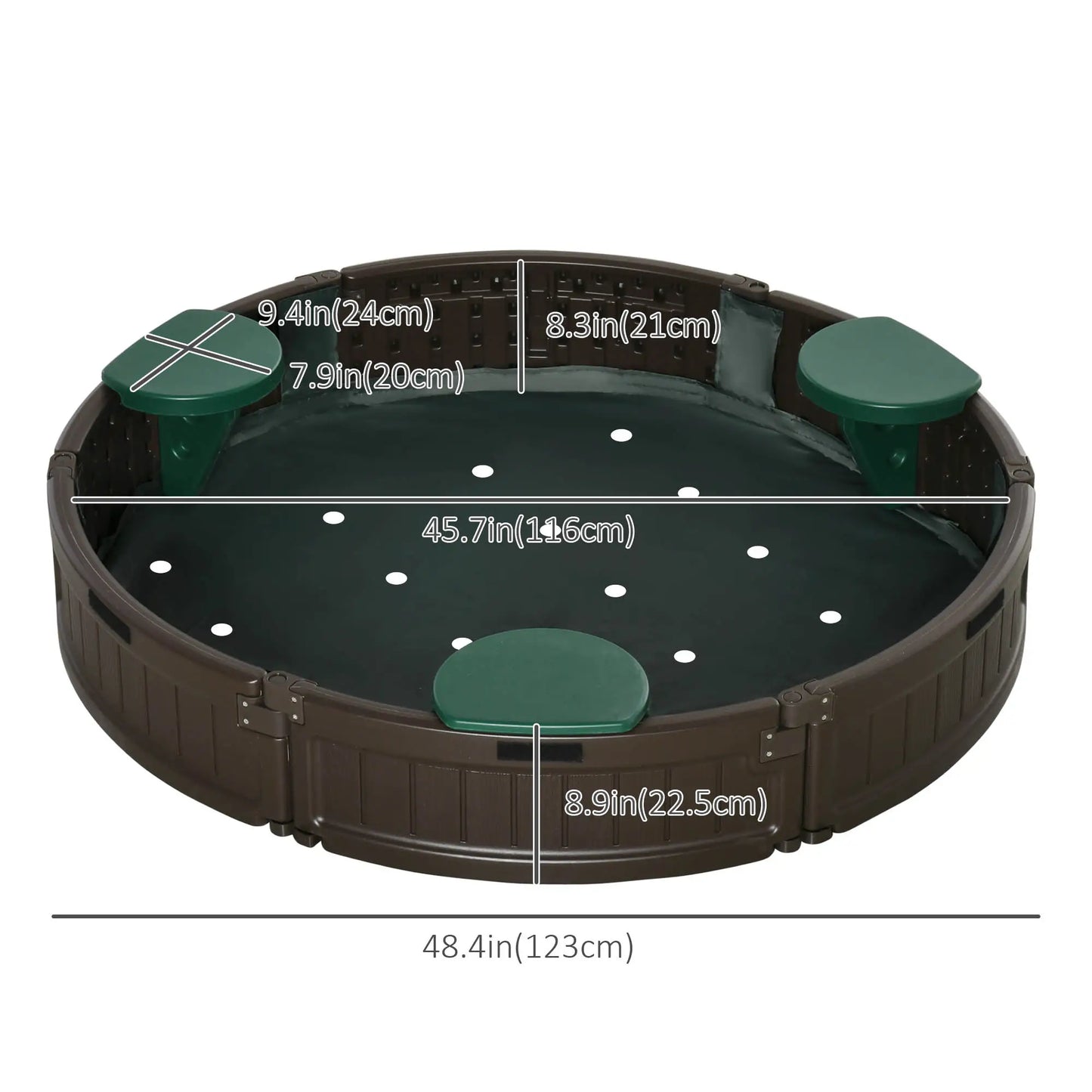 Kids Outdoor Sandbox with Cover, Waterproof Canopy, Fabric Liner, Brown Sandboxes & Accessories at Gallery Canada