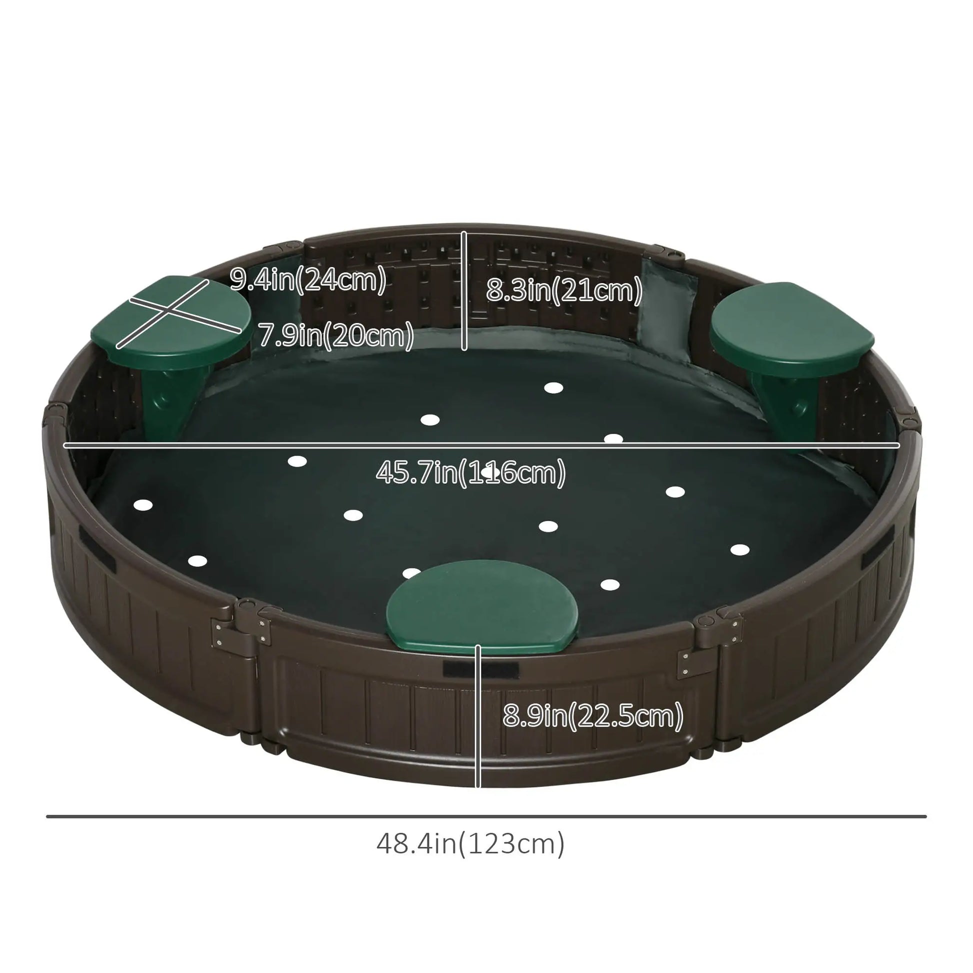 Kids Outdoor Sandbox with Cover, Waterproof Canopy, Fabric Liner, Brown Sandboxes & Accessories at Gallery Canada