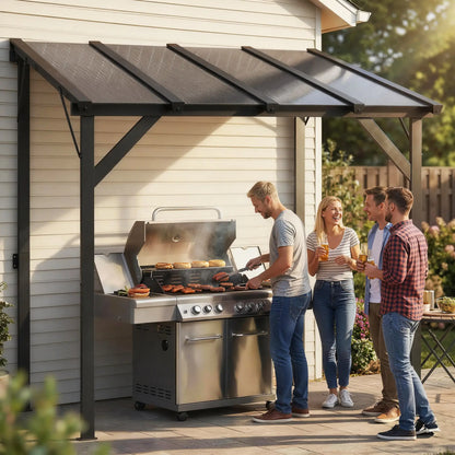 Hardtop Grill Gazebo, Lean-To BBQ Shelter With Polycarbonate Roof BBQ Grill Gazebos at Gallery Canada