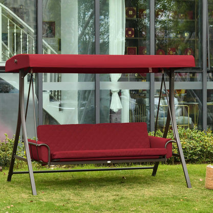 Porch Swing Bed, 3 Person, 2-In-1 Convertible Patio Bench With Canopy, Red Patio Swings with Stand at Gallery Canada