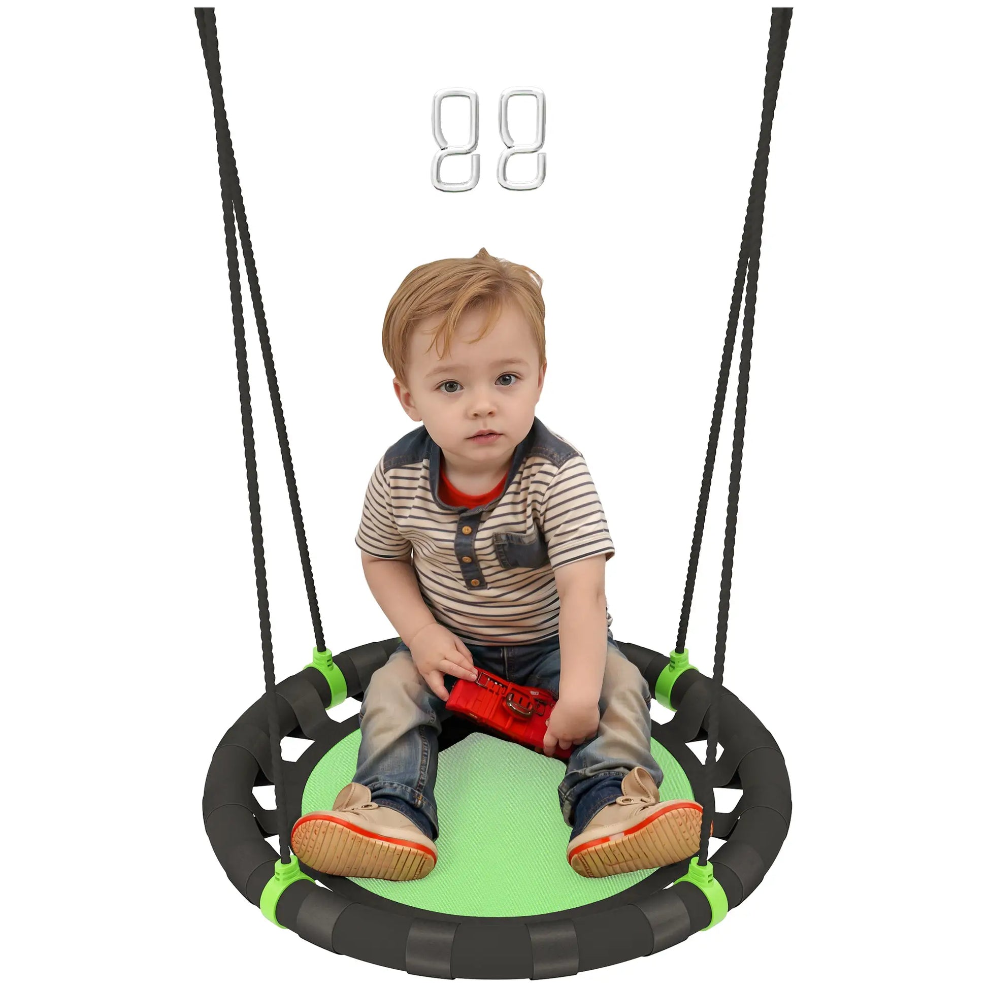 24 Inch Saucer Tree Swing, Adjustable Ropes, Outdoor, Backyard, Green Gym Sets & Swings at Gallery Canada